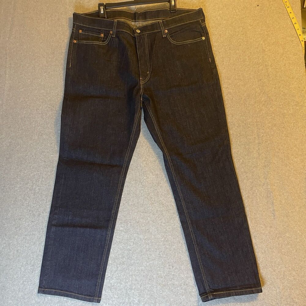 Levi's Jeans Denim Athletic Fit Stretch Dark Blue Button Logo 5-Pocket Men
